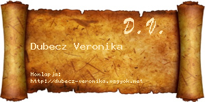 Dubecz Veronika névjegykártya